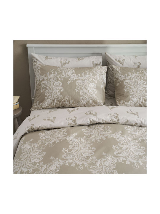 Charalambidis Textiles Lace Pillowcase Set Oxford Beige 50x70cm.