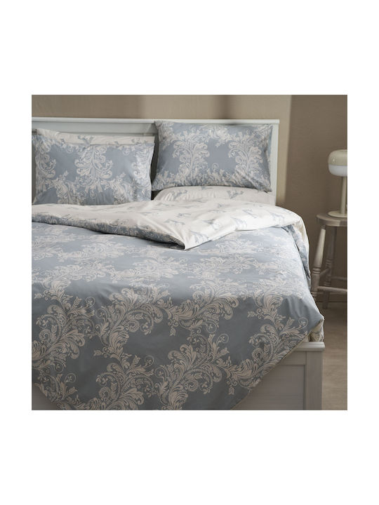 Charalambidis Textiles Lace Pillowcase Set Oxford Blue 50x70cm.
