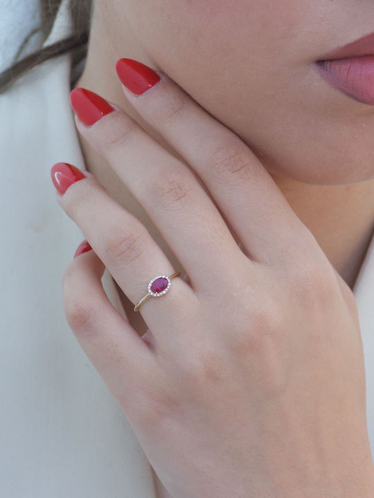 Ring with Diamond made of Gold 18K