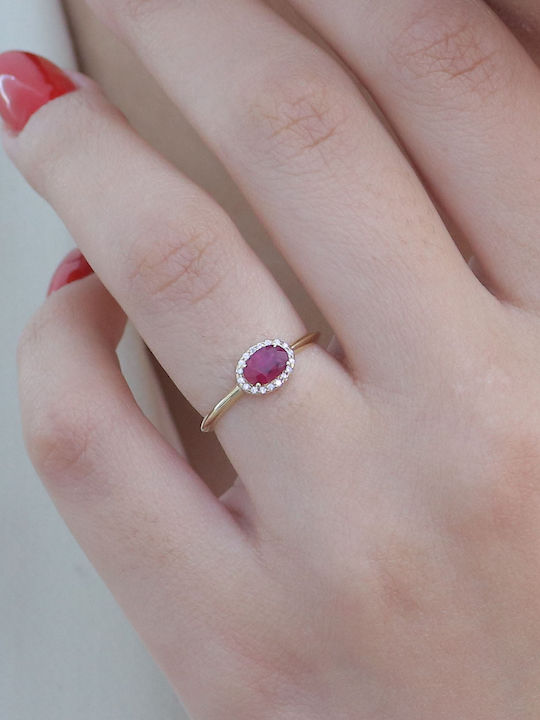Ring with Diamond made of Gold 18K