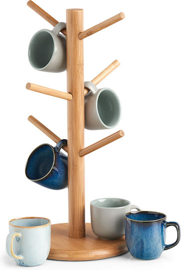 Wooden Mug Stand 16x34cm Brown