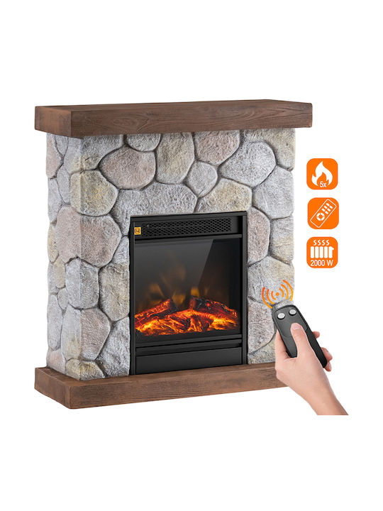 Bakaji Wall Mounted Electric Fireplace 2000W 60x23cm