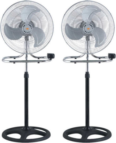 Ανεμιστήρας Ορθοστάτης 100W Διαμέτρου 45.72cm Ασημί