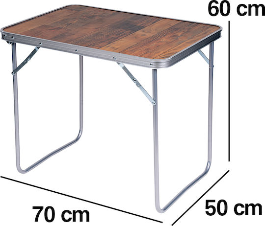 Bakaji Tabelle Aluminium für Camping Klappbar 70x50x60cm