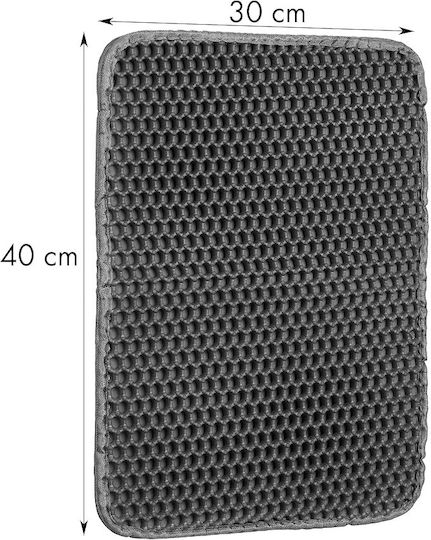 Litter Box Mat Litter Waste Protection Pretty Kitty Cats Toaletă Pisică Gri L30 x W40buc