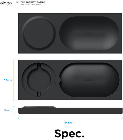 Elago Tray Βάση Φόρτισης MagSafe σε Μαύρο χρώμα