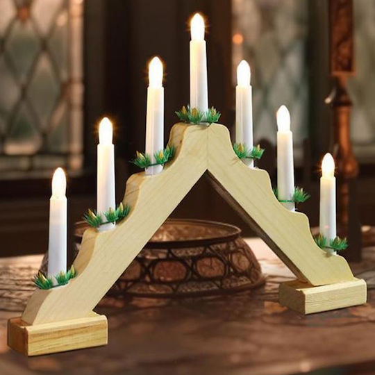 Bakaji Christmas Wood Candlestick 39.2x29.3cm