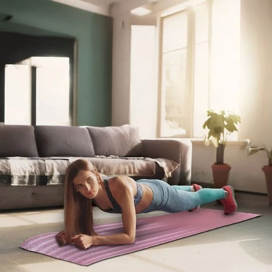 Covor de exerciții fizice Pilates Roz (160x58x0.7cm)