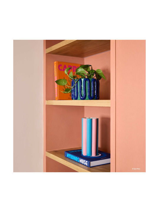 Que Rico Decorative Vase Blue 12.5x12.5x26.5cm