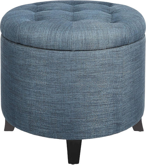Wooden Footstool with Storage Space Blue 43x51x51cm