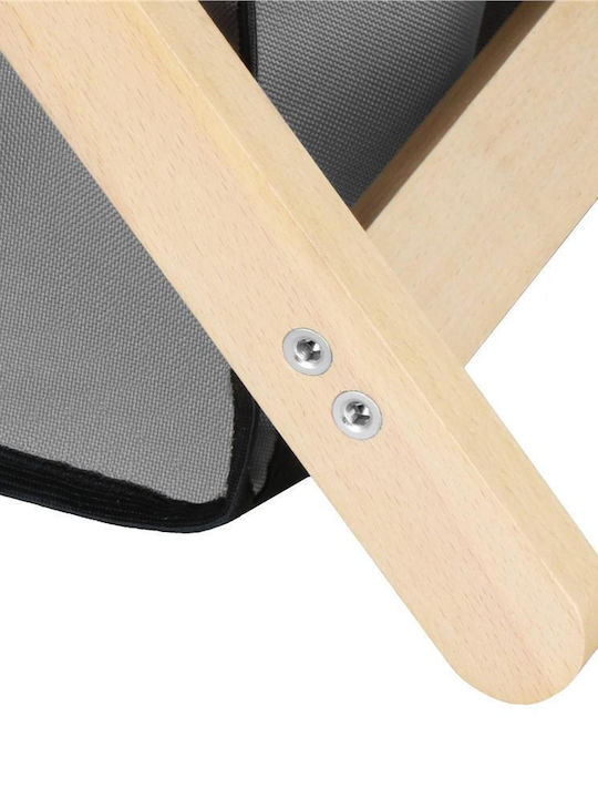 Coș De Rufe Din Lemn Pliabil 105lt 67x43x55cm Negru