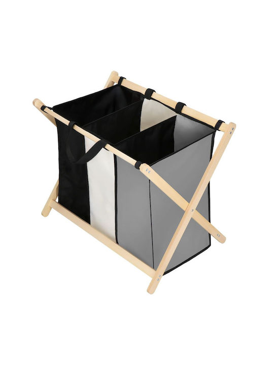 Coș De Rufe Din Lemn Pliabil 105lt 67x43x55cm Negru