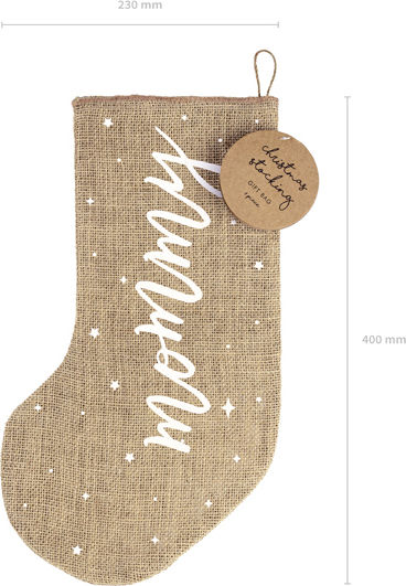 Christmas Decorative Beige Socks with inscription L23xW23xH39.5cm