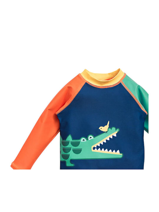 Queen Mother Orange-Blaues Krokodil Freund Kinder Badebekleidung Set