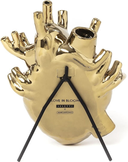 Seletti Decorative Vase Love In Bloom Gold 16.5x9x25cm