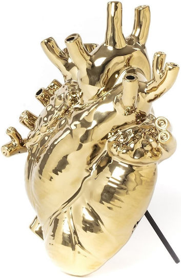 Seletti Decorative Vase Love In Bloom Gold 16.5x9x25cm