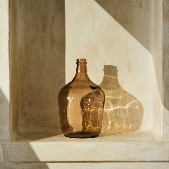 Gofis Home Decorative Brown Glass Vase 15x15xH30cm