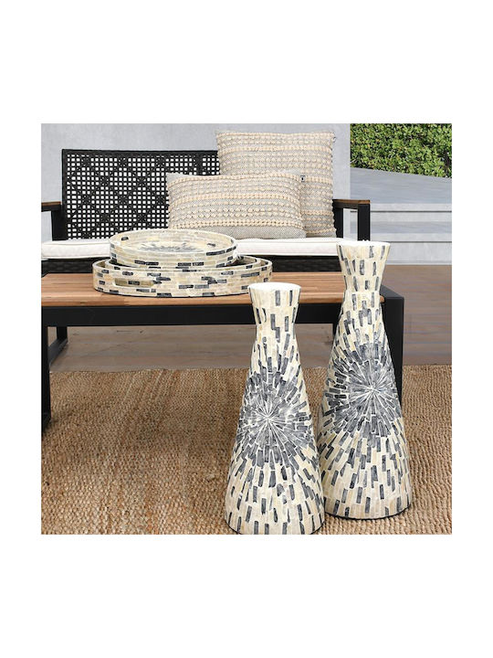 Table Vase Bamboo-Shell Fylliana Fl03 Gray-White Color 18x43cm Fylliana 944-124-004