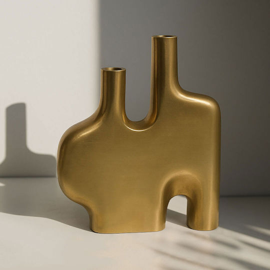 InTheBox Βάζο Αλουμινίου Brontie Χρυσό 30x7xΥ36cm