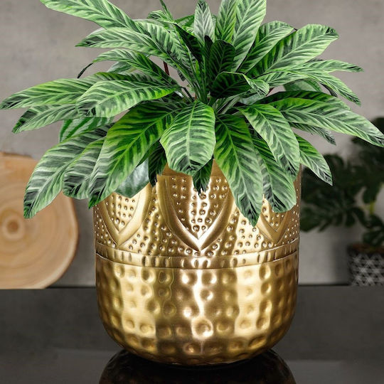 JK Home Decoration Διακοσμητικό Βάζο Metallisch Gold 19x19x18cm 1Stück