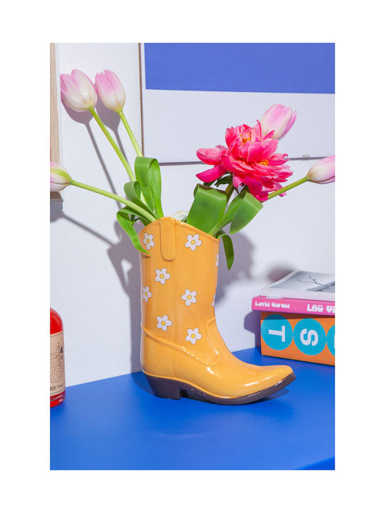 DOIY Decorative Vase Yellow 20x5x22.5cm