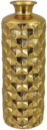 Marhome Βάζο Μεταλλικό Χρυσό Φ17xΥ49cm