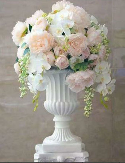 Natural Home Vază De Podea Din Plastic Albă Φ42xΥ92cm