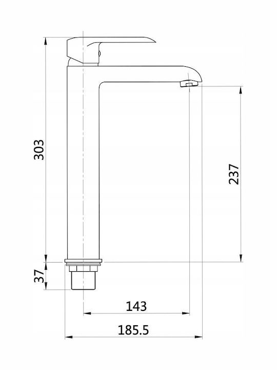 Invena Mixing Tall Sink Faucet Black