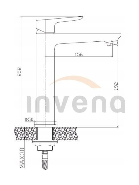 Invena Mixing Tall Sink Faucet Black