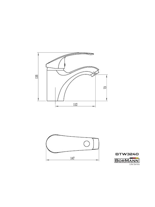 Bormann BTW3240 Mixing Sink Faucet Silver Bormann BTW3240 Mixing Sink Faucet Silver
