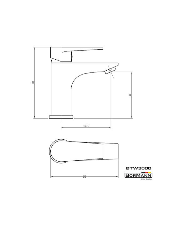 Bormann Lite BTW3000 Mixing Sink Faucet Silver