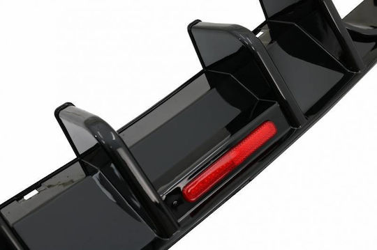 Rear Bumper Diffuser VW Golf VII 7.5 17-20 Facelift R-look Black Glossy LED Stop Light