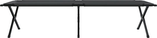 vidaXL Foldable Metallic Beach Sunbed Black 80x210x46cm