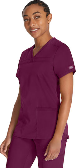 Dickies Balance Γυναικεία Ιατρική Μπλούζα Μπορντό