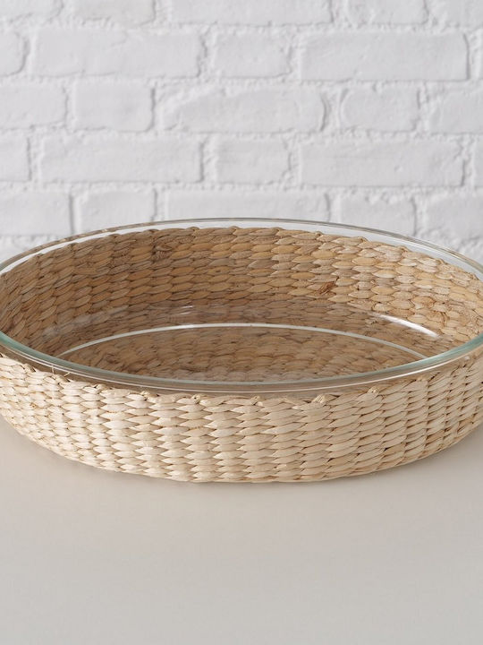 MSA Διακοσμητικό Μπωλ Γυάλινο Διάφανο 31x22x7cm