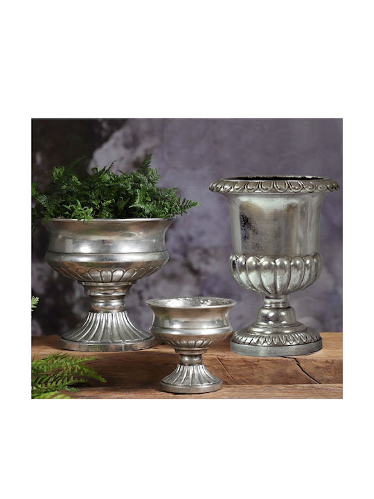 Zaros Dekorative Schüssel Polyresin Sockel Silver 23cm 1Stück