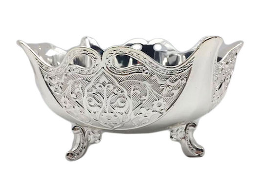 Karvounis Decorative Bowl Pedestal Silver 19.3x19.3x10.7cm