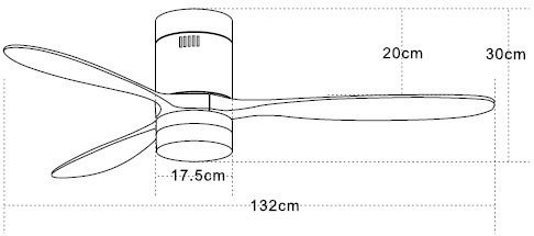 Zambelis Lights Ανεμιστήρας Οροφής 132cm με Φως Καφέ / Μαύρος
