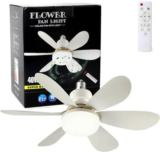 Rixme Ceiling Fan 52cm with Light White