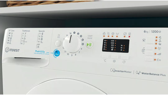 Indesit Πλυντήριο Ρούχων 6kg 1200 Στροφών BWSA 61294 W EU N