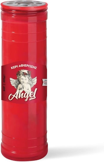 Candil Plastic Memorial Tribute Candle Red 6x6x21.5cm