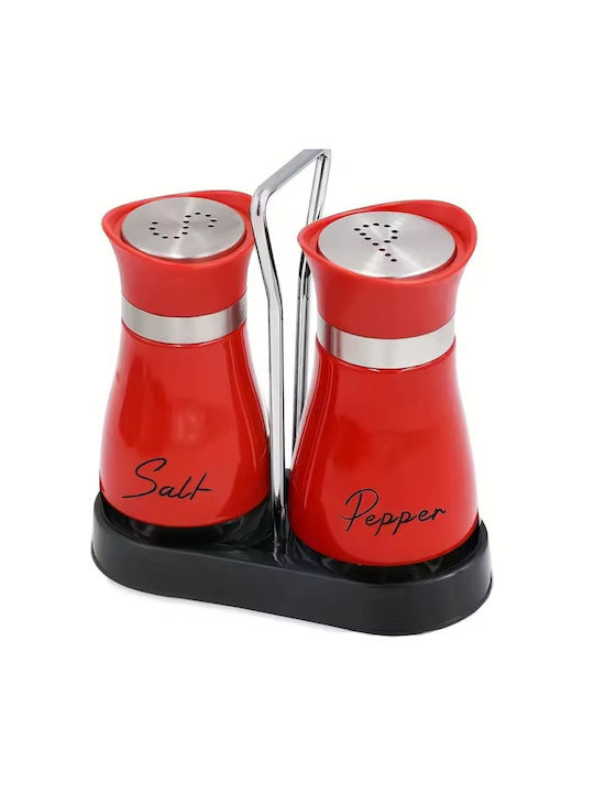 Set Sare și Piper Inox cu Suport 2buc
