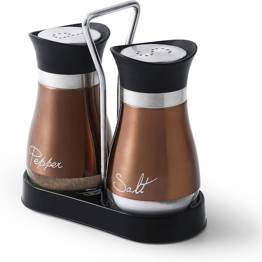 Set Sare și Piper Inox cu Suport 2buc