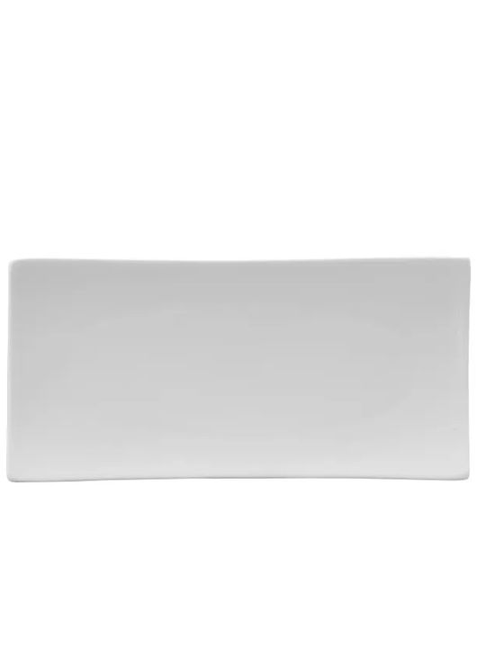 Hendi Rectangular Porcelain Decorative Platter Vanilla Yong White 21.8x10.5x21.8cm