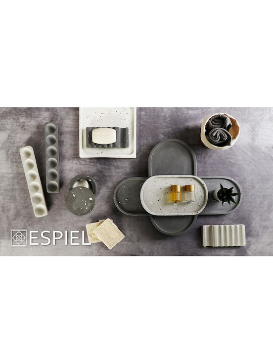 Espiel Dekorative Platte Oval Beton Dark Grey 1Stück 49x15x2cm