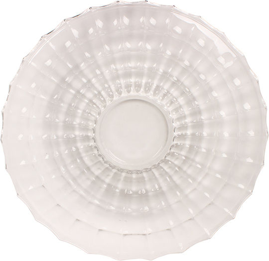 Keskor Διακοσμητική Πιατέλα Γυάλινη Λευκή 36.5x36.5x6εκ.
