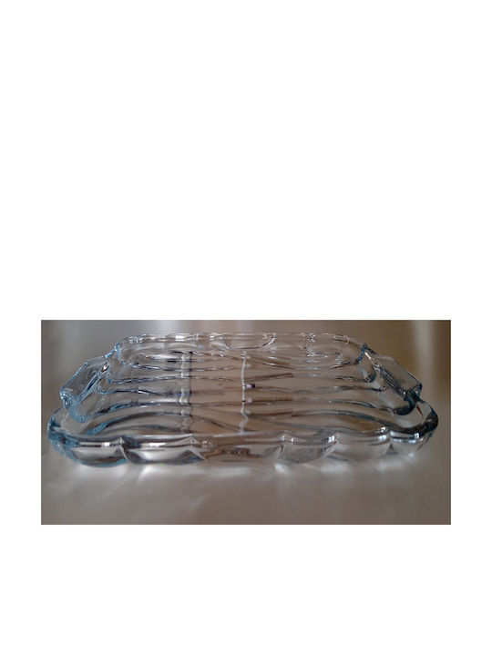 Karvounis Glass Decorative Platter Transparent 40x24cm