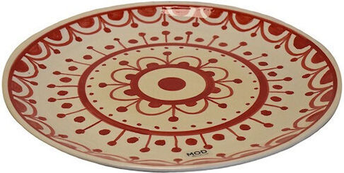 Atmosphera Mandala Декоративен Поднос Кръгъл Керамично Червен 1бр x