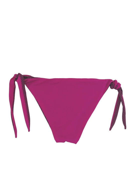 Double Face 91156 Bikini Slip with Ties Fuchsia