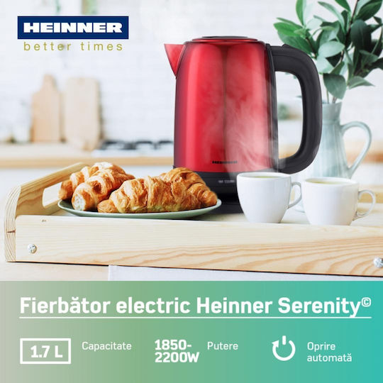 Heinner Електрическа Кана 1.7л 2200W Червена
